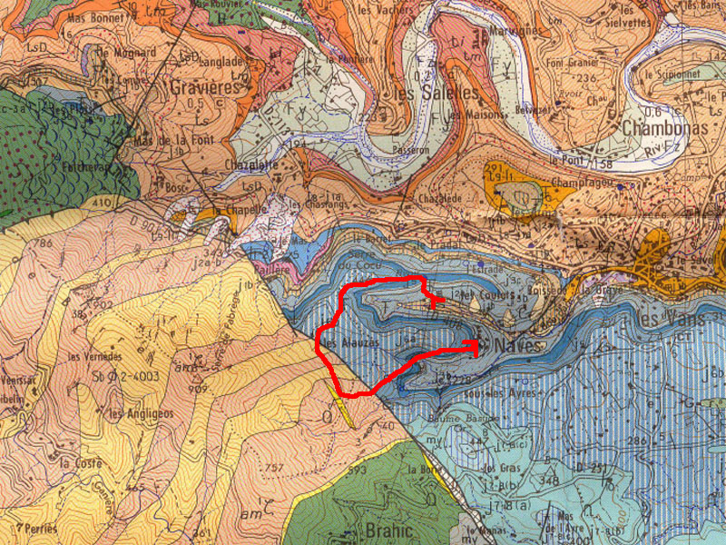 Carte géologique Naves