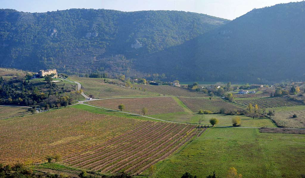 panorama sur chateau de  Cheylus (Flaviac)